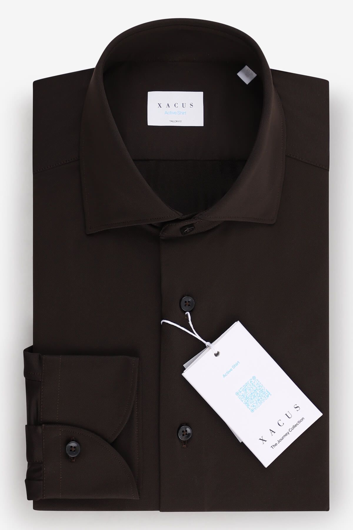 black brown slim fit dress shirt Rivioli Brown Slim Fit Shirt main image 0