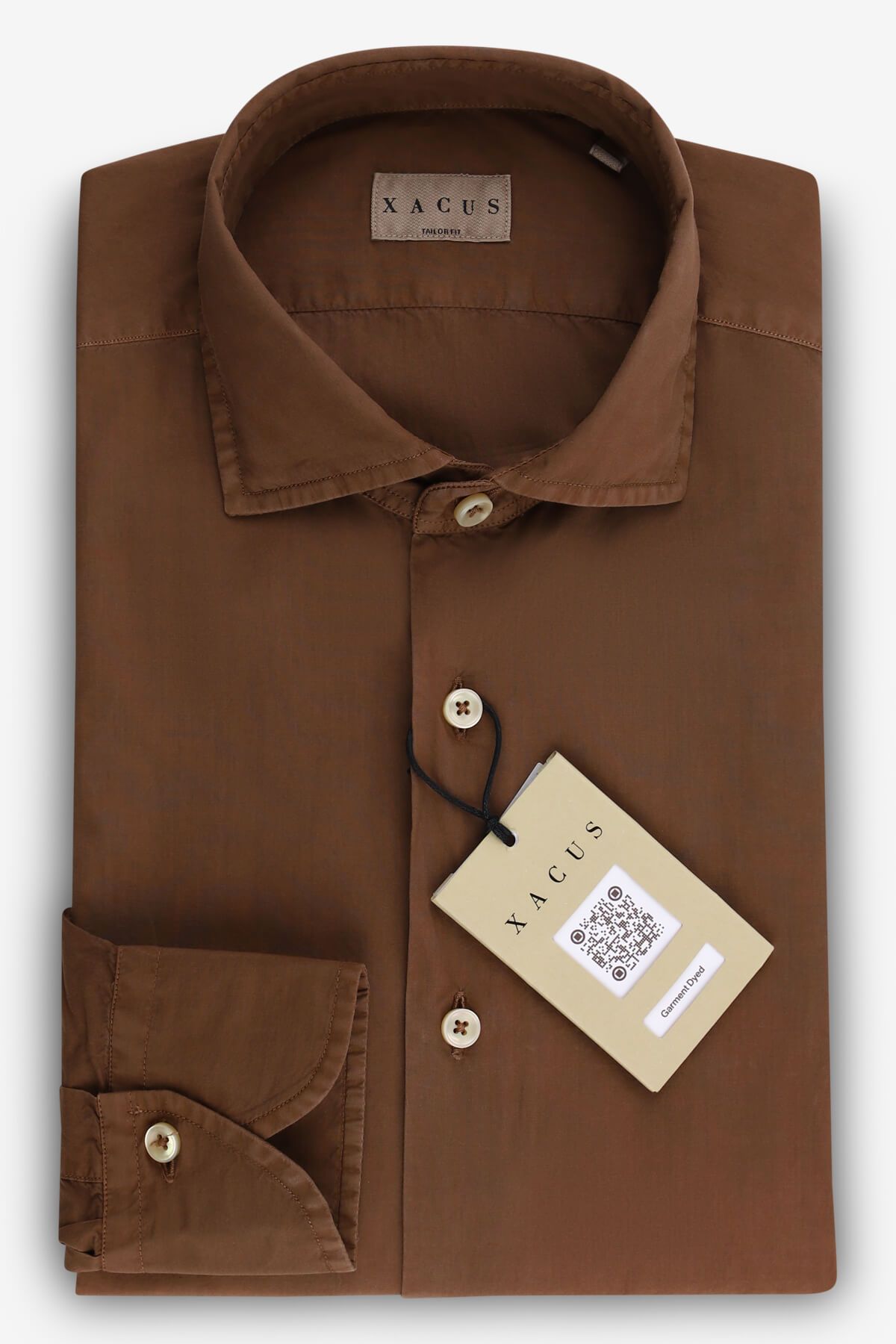 black brown slim fit dress shirt Men's Basic Dress Shirt Convertible Cuff Regular Fit in Dark Brown 19½ 36/37 / Dark Brown main image 0