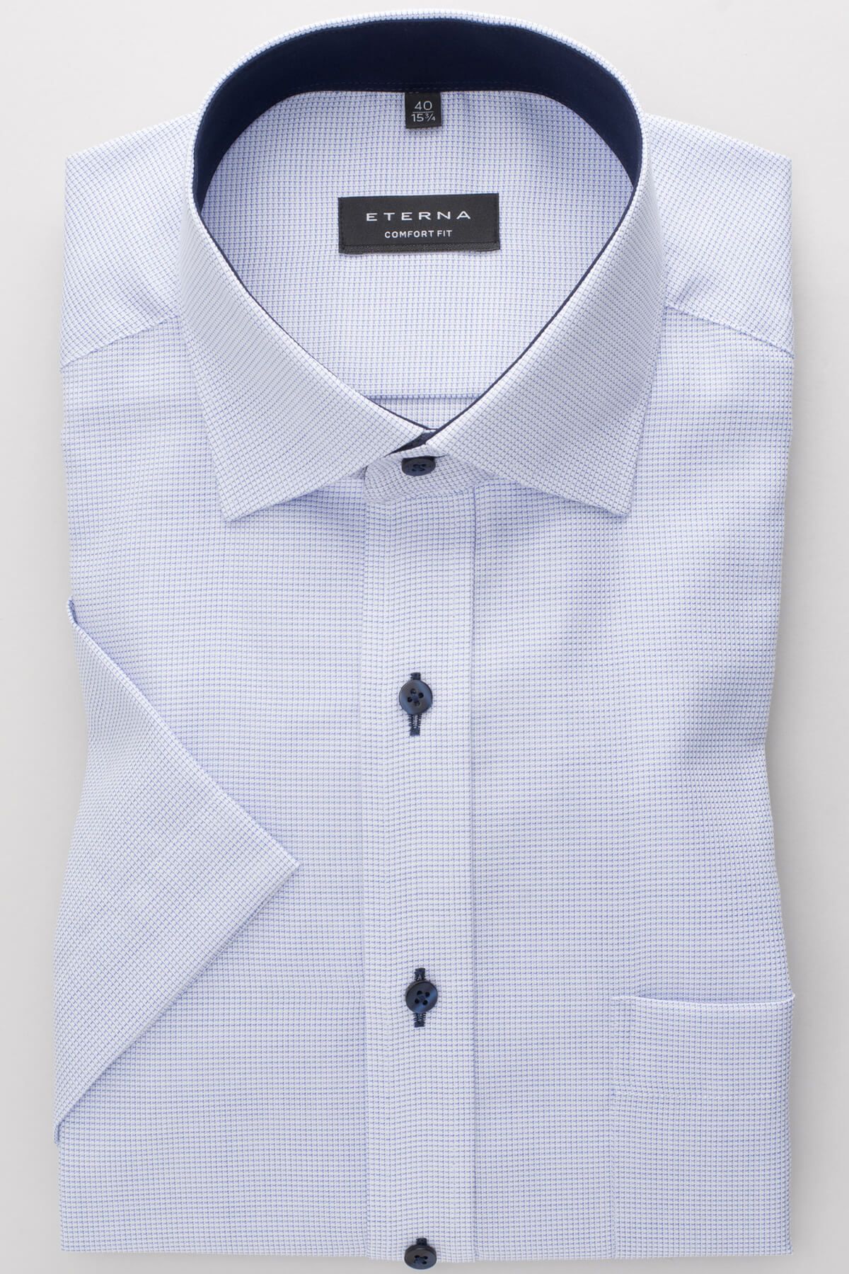 ETERNA Uomo Structured Shirt Modern Fit 1/1 Light Blue 39_H_1/1