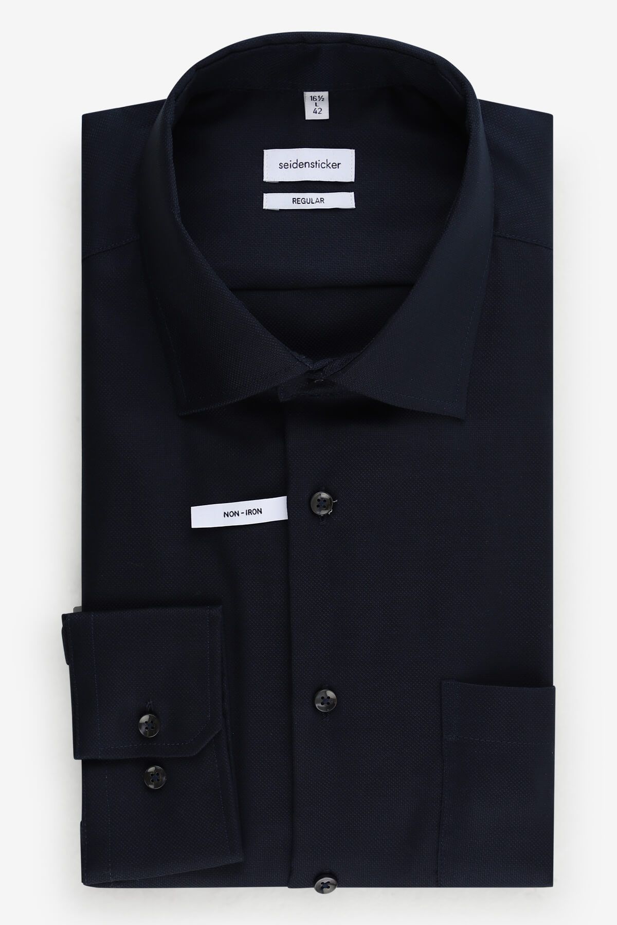 Seidensticker Structure Slim Fit Stretch Shirt 100% Cotton Non