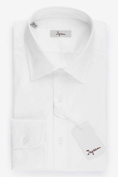 Chemise Homme Ingram Regular Uni 100% coton col Classique Manche longue