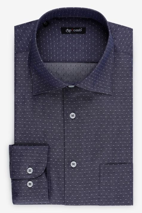 Men's Shirt Aplomb Classic Semi-plain 100% cotton collar Italian Long sleeve