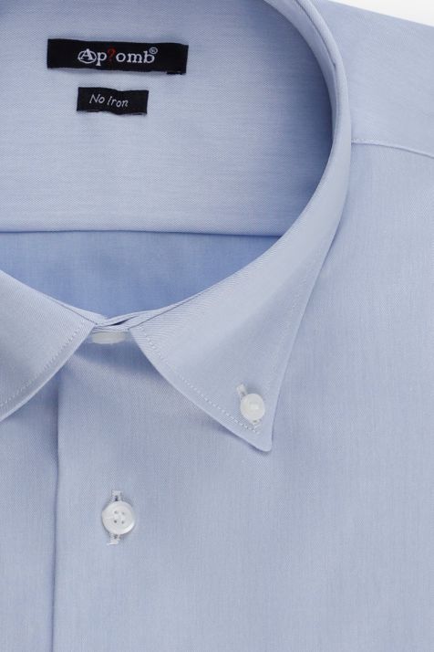 Hemd Herren Aplomb Classic Bügelfreie Einfarbig 100% Baumwolle kragen Button-Down Lange Ärmel