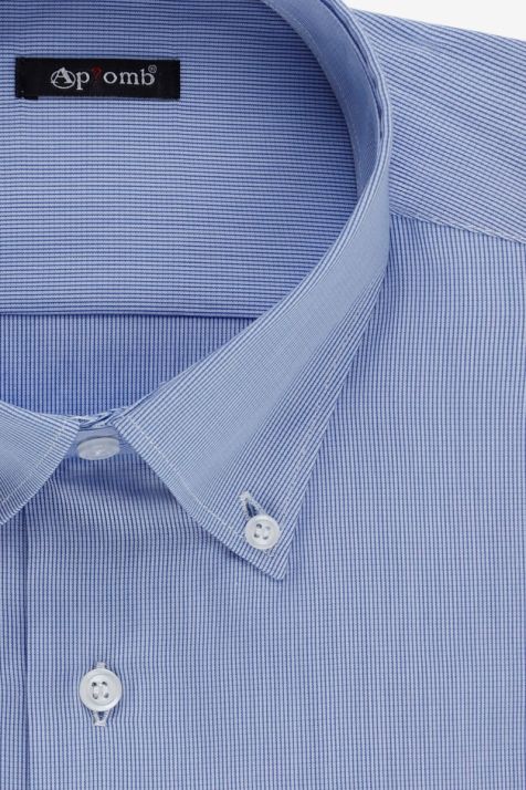 Hemd Herren Aplomb Classic Karo 100% Baumwolle kragen Button-Down Lange Ärmel
