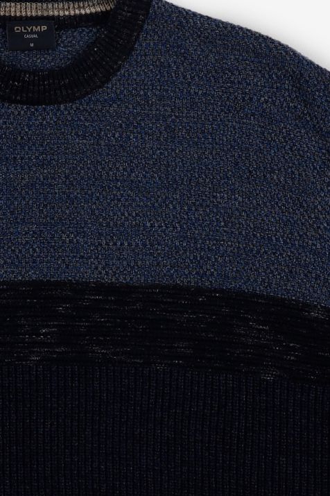 Men's Knitwear Olymp Crew-neck Classic Semi-plain 40% wool 27% cotton 22% pa