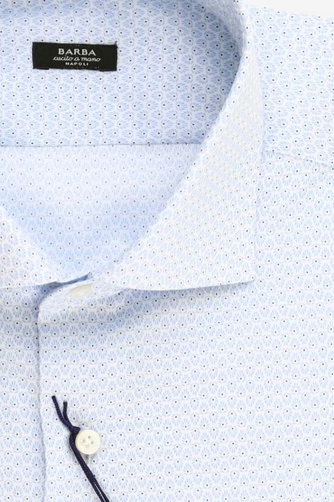Men's Shirt Barba Regular Semi-plain 100% cotton collar French Long sleeve