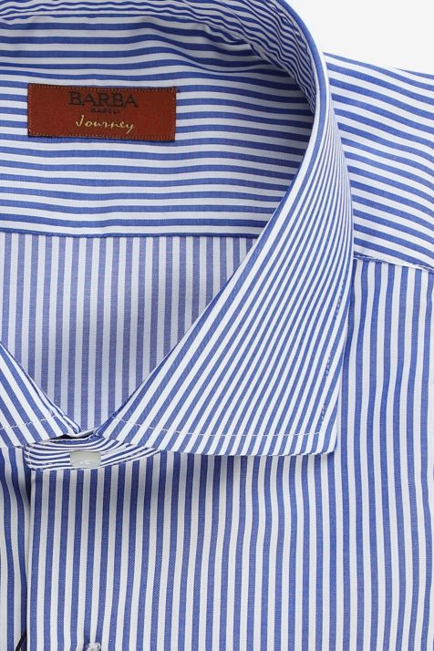 Men's Shirt Barba Regular Stripe 100% cotton collar French Long sleeve