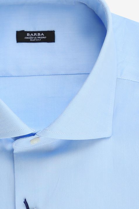 Camisa Hombre Barba Regular Lisa 100% algodón cuello Francés Manga larga