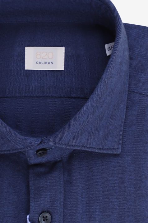 Men's Shirt Caliban Regular Semi-plain 97% cotton 3% elastan collar French Long sleeve