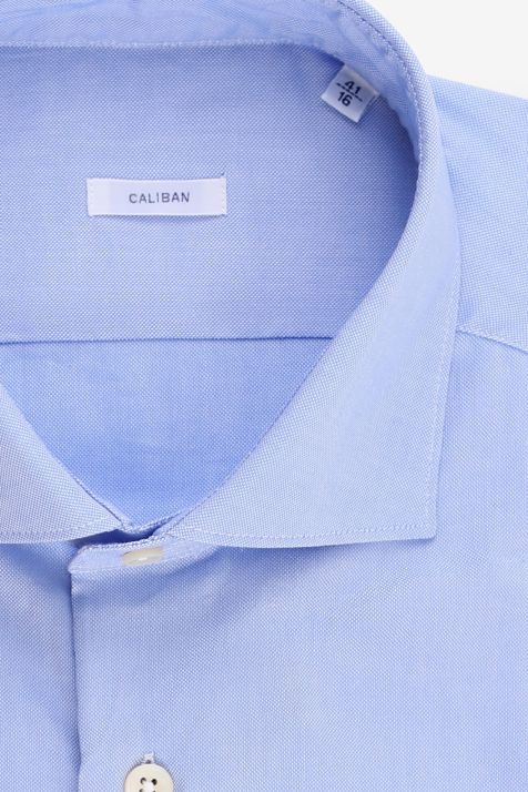 Chemise Homme Caliban Slim Uni 100% coton col Italien Manche longue