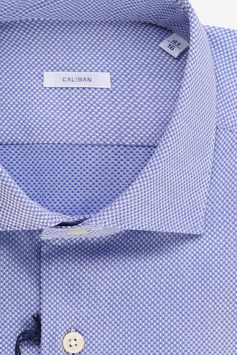 Chemise Homme Caliban Regular Partiellement  100% coton col Italien Manche longue