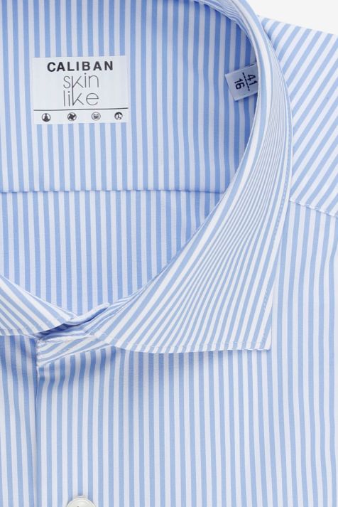 Chemise Homme Caliban Regular Rayures 85 % polyamide, 15 % élasthanne col Italien Manche longue