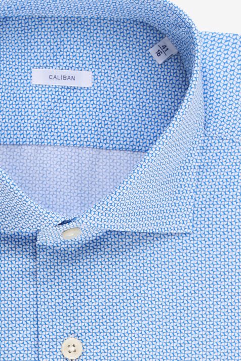 Camisa Hombre Caliban Regular Diseño  100% algodón cuello Francés Manga larga