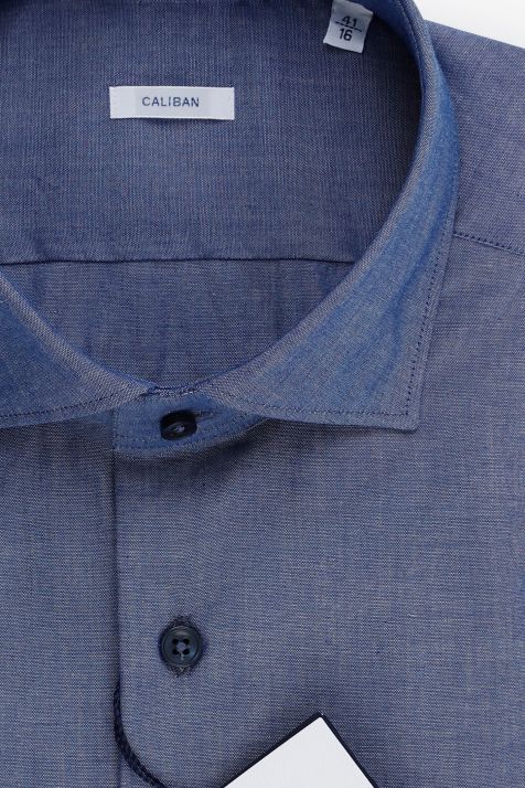 Men's Shirt Caliban Regular Plain 100% cotton collar French Long sleeve