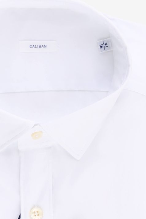 Hemd Herren Caliban Slim Einfarbig 70 % Baumwolle, 27 % Polyamid, 3 % Elastan kragen Italienisch Lange Ärmel