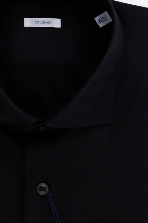 Men's Shirt Caliban Slim Plain 70% cotton 27% pa 3% ea collar French Long sleeve