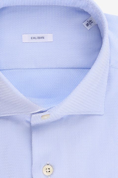 Men's Shirt Caliban Regular Semi-plain 100% cotton collar French Long sleeve