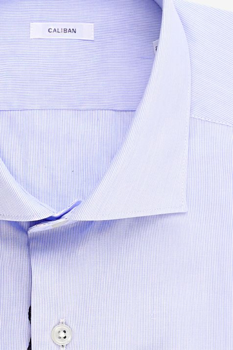 Men's Shirt Caliban Regular Stripe 100% cotton collar French Long sleeve