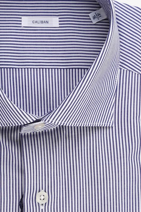 Men's Shirt Caliban Regular Stripe 100% cotton collar French Long sleeve