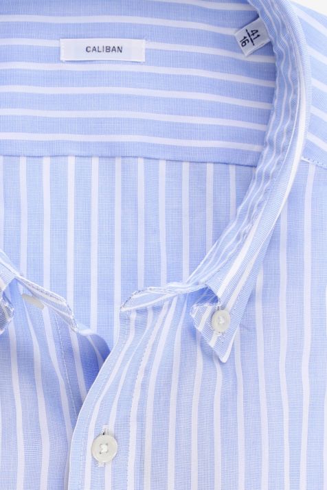 Hemd Herren Caliban Regular Streifen 100% Baumwolle kragen Button-Down Lange Ärmel