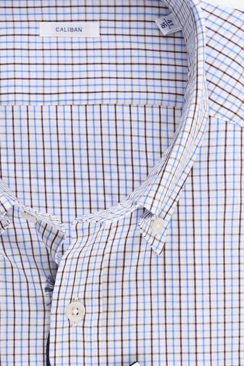 Hemd Herren Caliban Regular Karo 100% Baumwolle kragen Button-Down Lange Ärmel