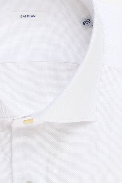 Camisa Hombre Caliban Regular Lisa 100% algodón cuello Francés Manga larga