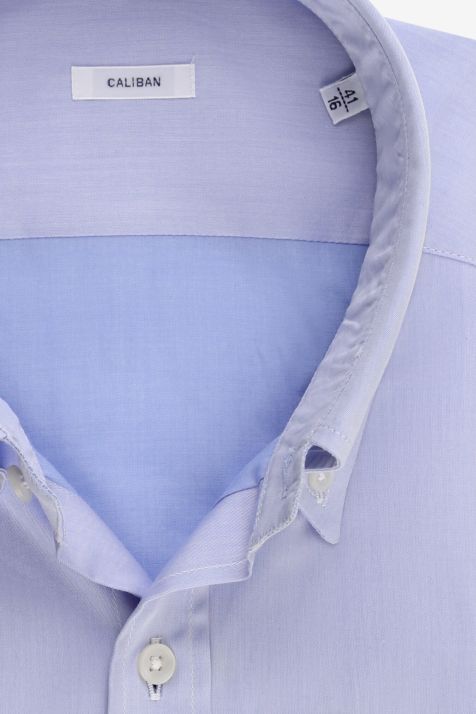 Camisa Hombre Caliban Regular Lisa 100% algodón cuello Abotonado Manga larga
