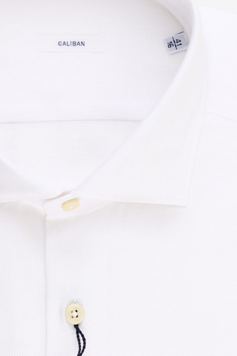Camisa Hombre Caliban Regular Lisa 100% algodón cuello Francés Manga larga