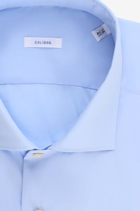 Men's Shirt Caliban Regular Plain 100% cotton collar French Long sleeve