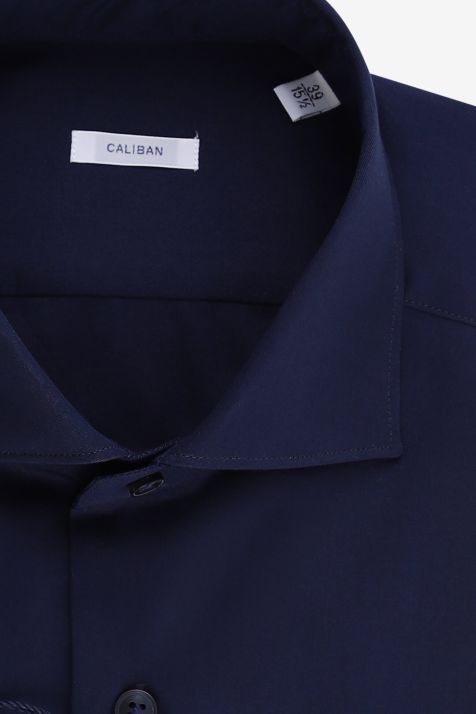 Hemd Herren Caliban Regular Einfarbig 100% Baumwolle kragen Französisch Lange Ärmel