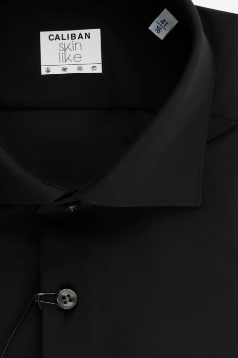 Men's Shirt Caliban Regular Plain 73% polyamide 27% elastan collar French Long sleeve