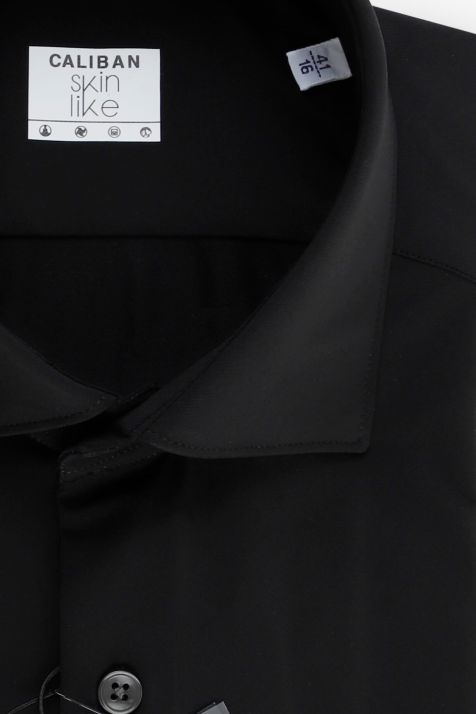 Men's Shirt Caliban Regular Plain  87% polyamide 13% elastane collar French Long sleeve