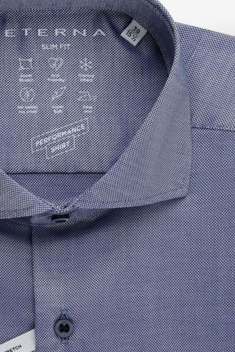 Men's Shirt Eterna Slim Semi-plain 40% cotton 57% pa 3% ea collar French Long sleeve
