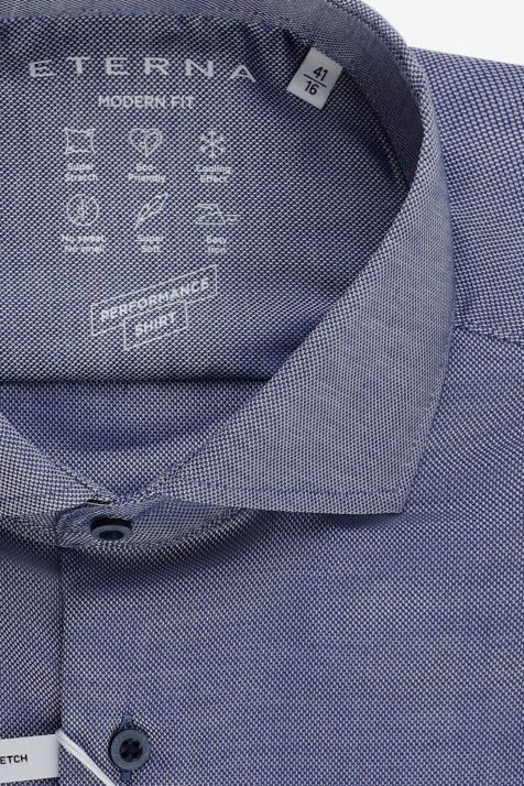 Hemd Herren Eterna Classic Halb Unifarben 40 % Baumwolle, 57 % Polyamid, 3 % Elastan kragen Französisch Lange Ärmel