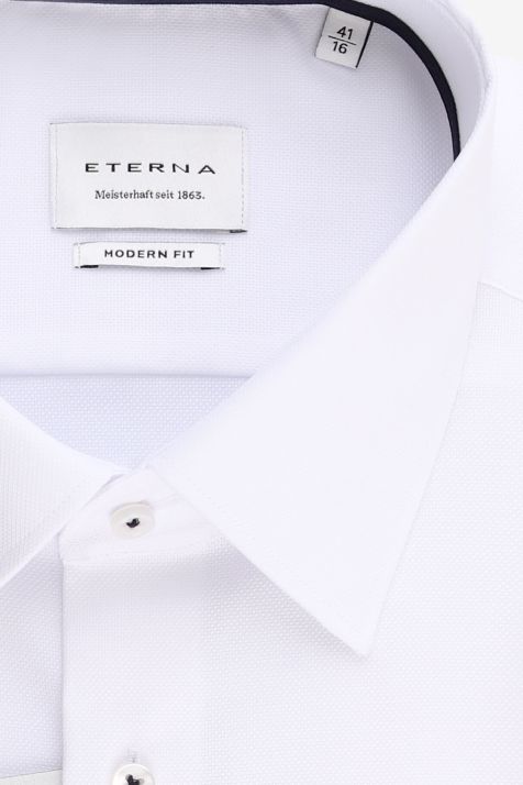 Men's Shirt Eterna Classic Not Iron Plain 100% cotton collar Italian Long sleeve