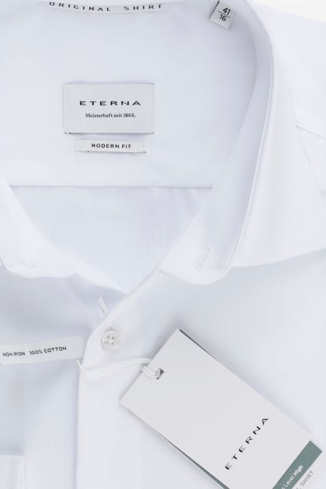 Hemd Herren Eterna Classic Bügelfreie Einfarbig 100% Baumwolle kragen Französisch Lange Ärmel