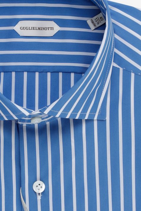 Hemd Herren Guglielminotti Regular Streifen 72 % Baumwolle, 27 % Polyamid, 1 % Elastan kragen Französisch Lange Ärmel