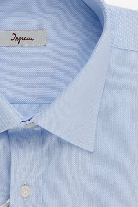 Men's Shirt Ingram Classic Semi-plain 100% cotton collar Italian Long sleeve