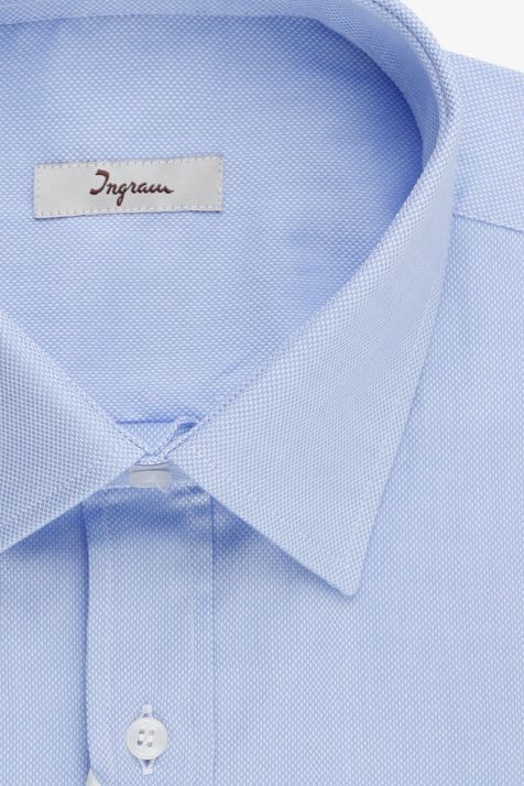 Camisa Hombre Ingram Classic Lisa 100% algodón cuello Italiano Manga larga