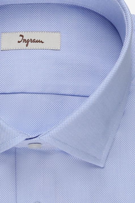 Camisa Hombre Ingram Regular Lisa 100% algodón cuello Francés Manga larga