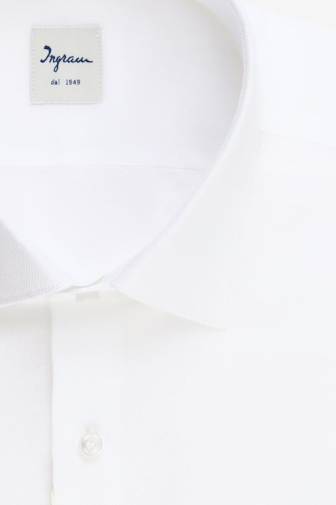 Camisa Hombre Ingram Slim Lisa 100% algodón cuello Francés Manga larga