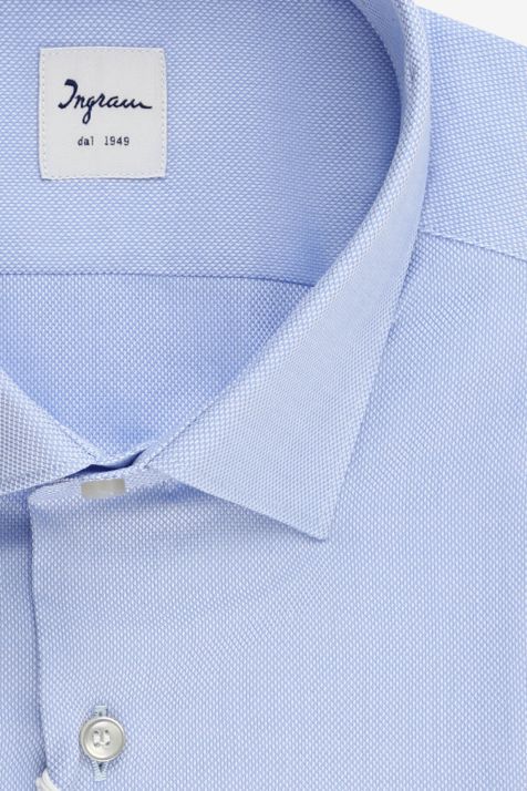 Camisa Hombre Ingram Slim Diseño  100% algodón cuello Francés Manga larga