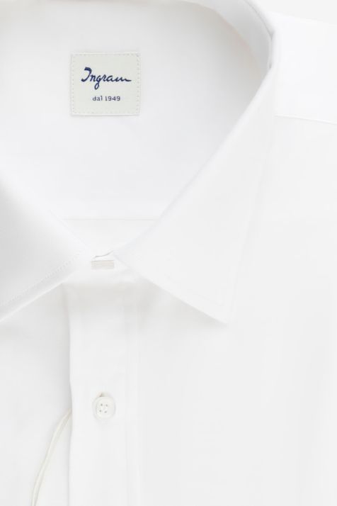 Men's Shirt Ingram Classic Plain 100% cotton collar Italian Long sleeve