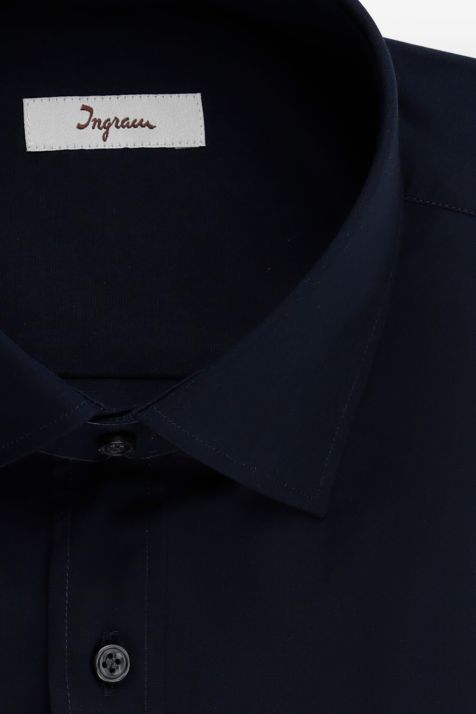 Hemd Herren Ingram Classic Einfarbig 97% Baumwolle 3% elastan kragen Französisch Lange Ärmel
