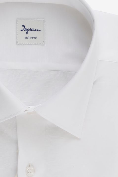 Camisa Hombre Ingram Slim Lisa 97% algodón 3% elastan cuello Italiano Manga larga