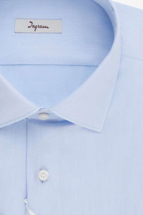 Camisa Hombre Ingram Slim Lisa 100% algodón cuello Francés Manga larga