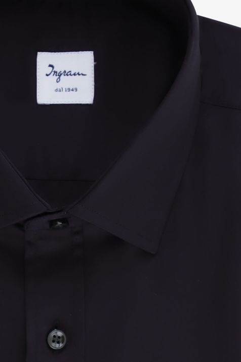 Camisa Hombre Ingram Classic Lisa 100% algodón cuello Francés Manga larga