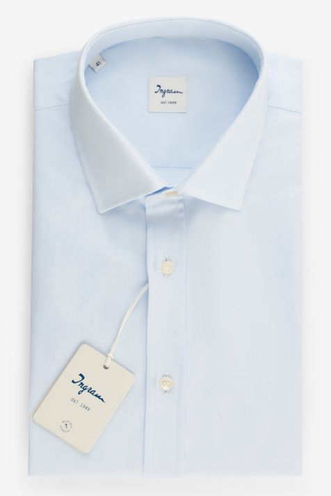 Hemd Herren Ingram Classic Einfarbig 100% Baumwolle kragen Französisch Lange Ärmel