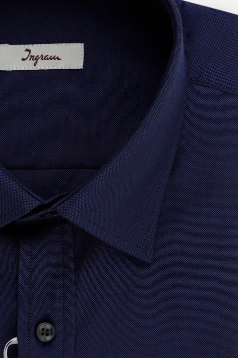 Camisa Hombre Ingram Classic Lisa 100% algodón cuello Italiano Manga larga
