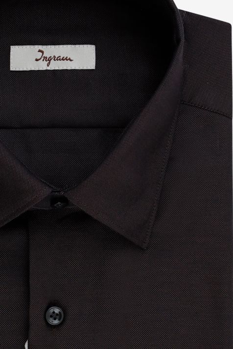 Men's Shirt Ingram Slim Plain 100% cotton collar Italian Long sleeve